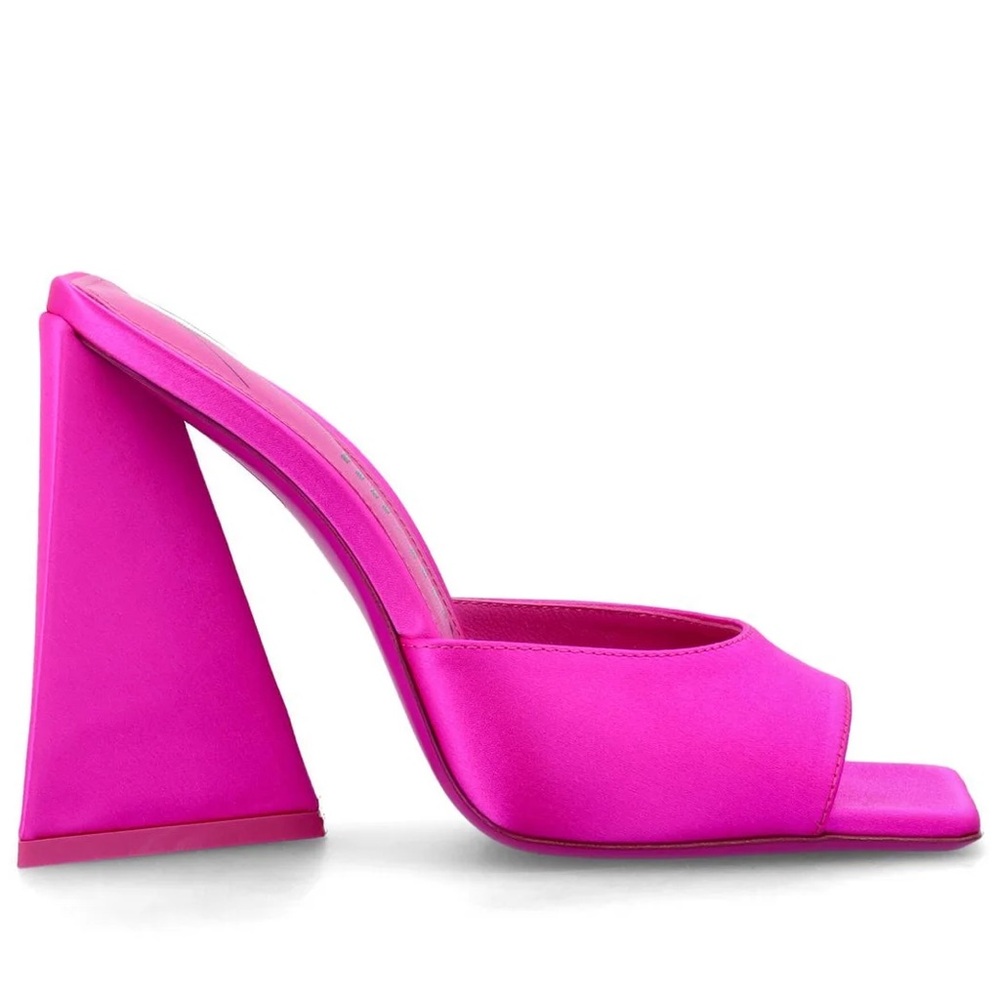 The Attico Devon Square-Toe Satin Finish Mules